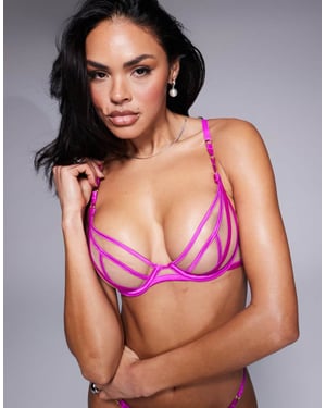 Ann Summers Transparent Begär utan vaddering djup urringad behå i lila