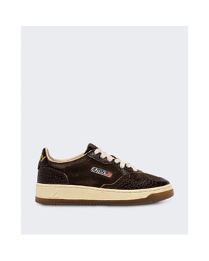 Autry Dames medalist low sneakers suède print