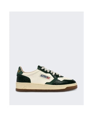 Autry Dames medalist low sneakers leer print