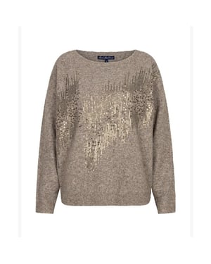 Red Button Trui srb5006 sequin clay