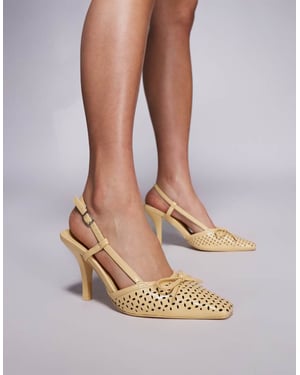 Public Desire Alchemy laser söta slingbackklackar med rosett i gult