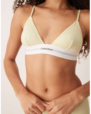 Calvin Klein modal rib utan vaddering triangelbh i ljusgul