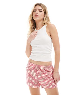 Hollister låg midja baggy boxershorts i pyjamas med röd stjärntryck