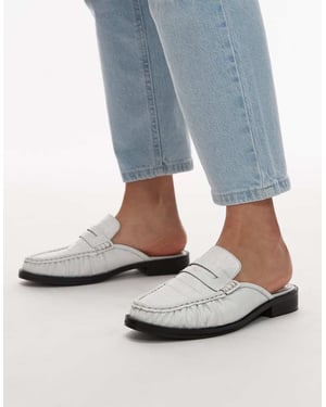 Topshop Anna läderplatta sko mule i vitt