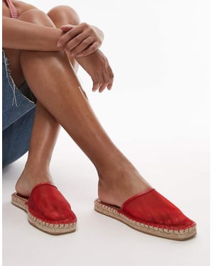 Topshop Harry espadrillo mule i röd