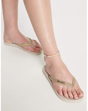 Ipanema anatomica tan flip flops in gold