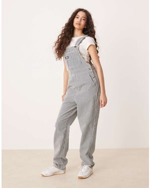 Dickies klassiska hickory-randiga denimsoveralls i marinblå