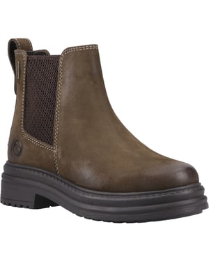 Cotswold Aldworth Leather Women's Olive Heeled Ankle Boots