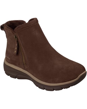 Skechers Easy Going Urban Zip Läder Kängor för Kvinnor i Chokladbrun