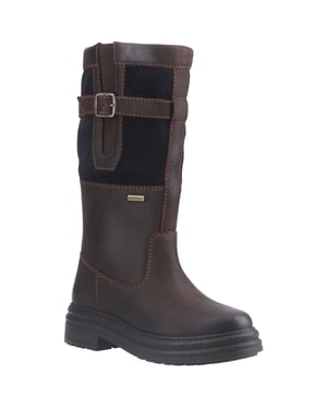 Cotswold Broadwell Leren Dameslaarzen Bruin/Navy