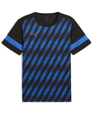Men's Puma Attacanto Graphic Jersey Short Sleeve Performance T-Shirt in Black/Ultra B
