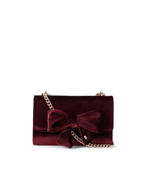 Miss KG Velvet Aura Bow Clutch Bag
