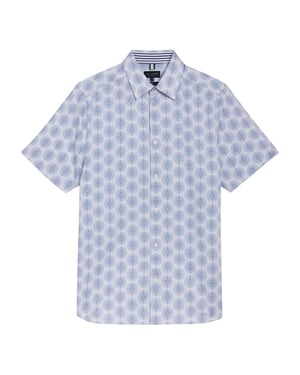 Ted Baker Pearsho Short Sleeve Circle Geo White Shirt