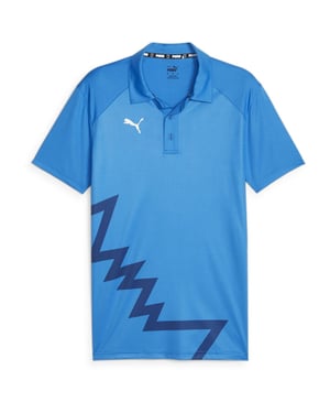 Men's Puma Hoops Team Short Sleeve Performance Polo Shirt in Elec Blue