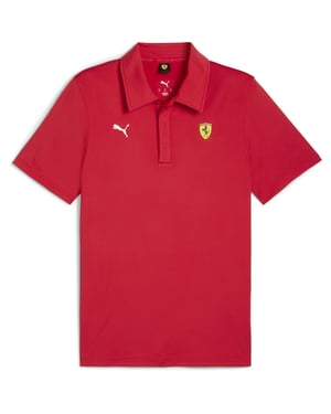 Men's Puma Ferrari Sportswear Cloudspun Short Sleeve Polo in Rosso Corsa