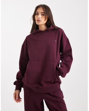 Miss Selfridge oversized hoodie i plommon