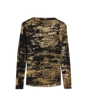 Ted Baker Karenha Top Met Folieprint, Skinny Fit, Zwart Mesh