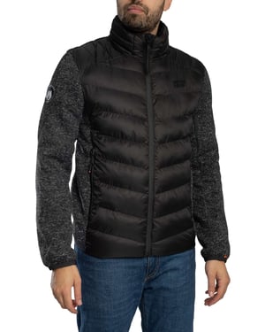 Superdry Storm Knit Hybrid Gewatteerde Jas, Zwart