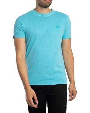 Superdry Essential Logo EMB Neon T-Shirt, Blauw