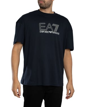 EA7 Echo Graphic T-Shirt, Blauw