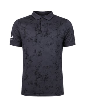 Castore Club Geo Print Mens Black Golf Polo Shirt
