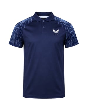 Castore Club Shoulder Graphic Mens Navy Golf Polo Shirt