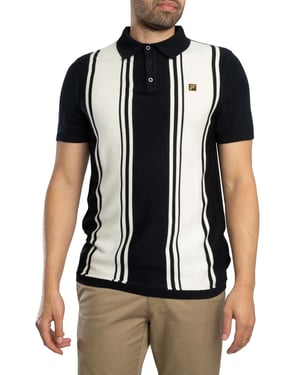 Fila Gebreid Poloshirt In Buddy Bowling-Stijl, Zwart