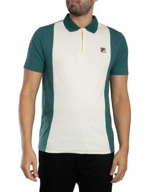 Fila Pierro Cut &Amp; Sew Zip Polo Shirt, Wit