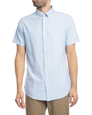 Barbour Oxtown Overhemd Met Korte Mouwen En Op Maat Gemaakt, Blauw