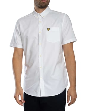 Lyle & Scott Oxford-Shirt Met Korte Mouwen, Wit