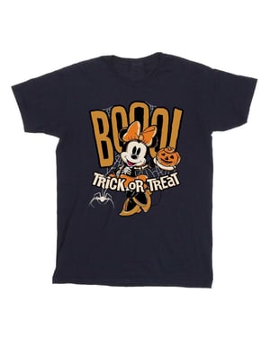 Disney Meisjes Boo Trick Or Treat Minnie Mouse Katoenen T-Shirt (Marineblauw)