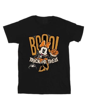 Disney Meisjes Boo Trick Or Treat Minnie Mouse Katoenen T-Shirt (Zwart)