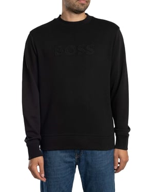 BOSS Sweatshirt Met We-Logo, Zwart
