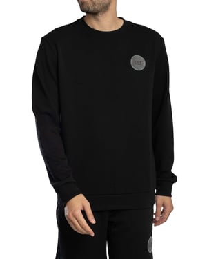 EA7 Sweatshirt Met Logopatch, Zwart