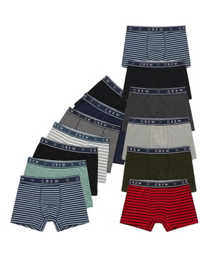 Crew Clothing Men's Boxer Briefs Cotton Stretch 3Pack Jersey Assorted Underwear