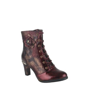 Laura Vita Alcbaneo 173 wine dames veterboots gekleed