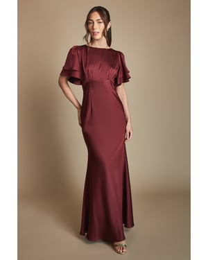 Coast Honoured Satin Back Crepe High Neck Short Sleeve Maxi Bridesmaid Dress