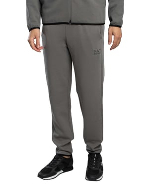 EA7 Joggingbroek Met Logo En Ritssluiting Aan De Zijkant, Grijs