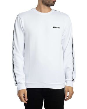 EA7 Sweatshirt Met Logo-Tape, Wit