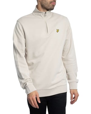 Lyle & Scott Loopback Sweatshirt Met Kwartrits, Beige