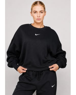 Nike Womens Sportswear Phoenix Fleece Oversized Crewneck Sweatshirt in Black