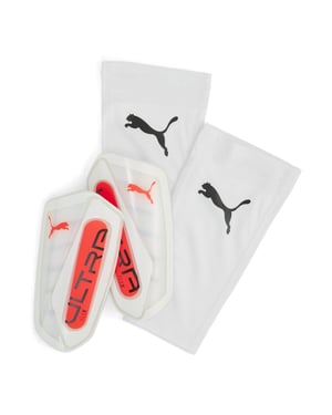 Puma Unisex voetbalscheenbeschermers voor volwassenen, Ultra Flex-model (Wit, Rood)
