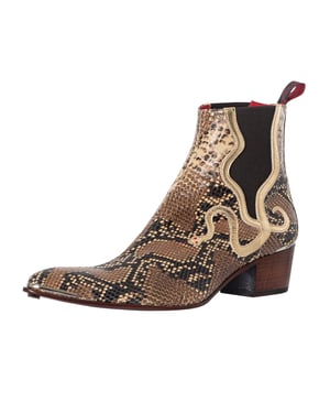 Jeffery West Chelsea-Laarzen Met Slangenprint, Beige