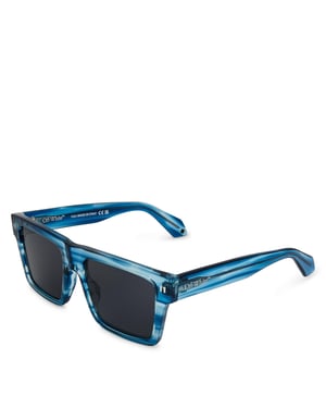 Off White Unisex-zonnebril voor volwassenen met vierkant montuur (Blauw/Donkergrijs)