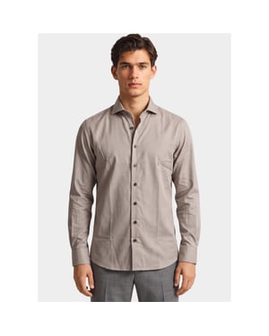 R2 Amsterdam Overhemd heren knitted herringbone shirt 134.wsp.011/045