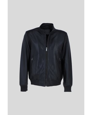 Real Light Weight Leather Regular Fit Bomber Jacket