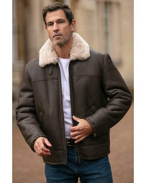'Hunter' Genuine Sheepskin Aviator Jacket