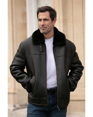 'Hunter' Genuine Sheepskin Aviator Jacket