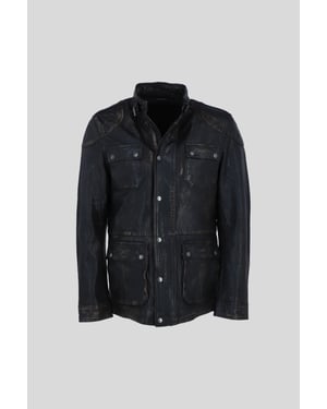 'AMJ-5' Real Leather Safari Jacket