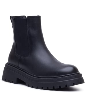 Hush Puppies Rose Chelsea Leather Women's Black Heeled Chelsea Boots